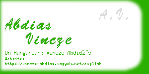 abdias vincze business card